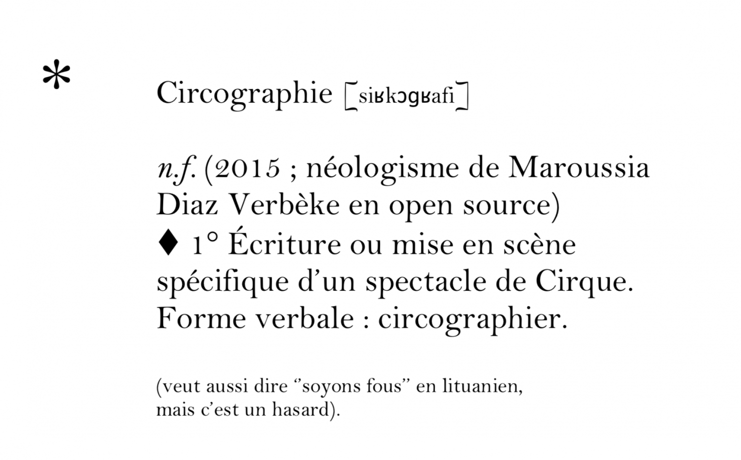 Circographie - Le Troisième Cirque